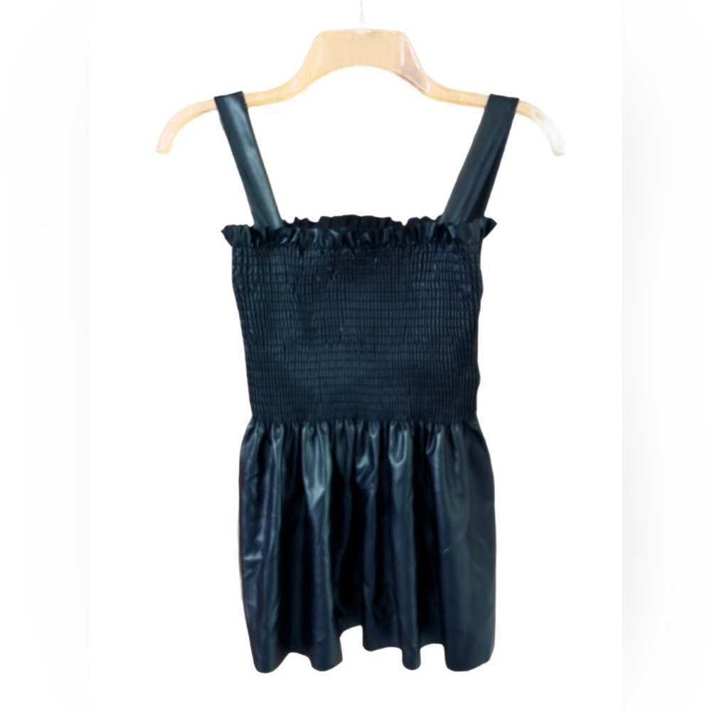Faux Leather Black Women's peplum top size small